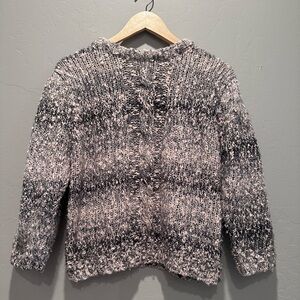 Vintage Gray Speckled Chunky Knit Sweater Size Large‎